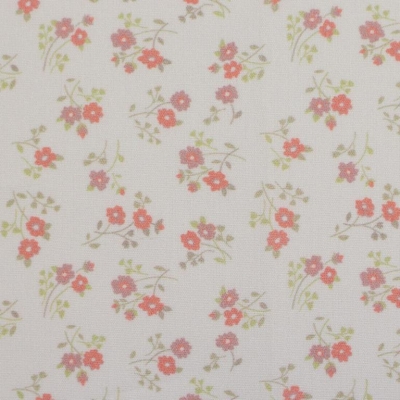 Baumwolle | TUMBA Blümchen | Koralle Lindgrün